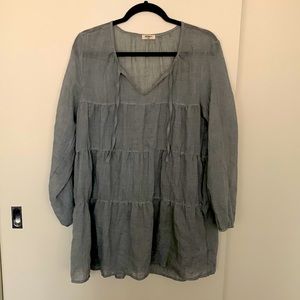 Dylan, linen blend, tunic/dress. Grey/blue